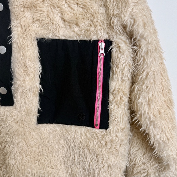 STANCE | "Heatin' Up" Sherpa Pullover Beige Ivory Pink Black Jacket | Large - Picture 8 of 9